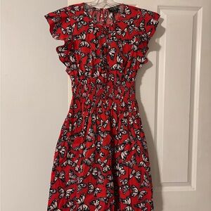 Kate Spade Red Butterfly Print Dress